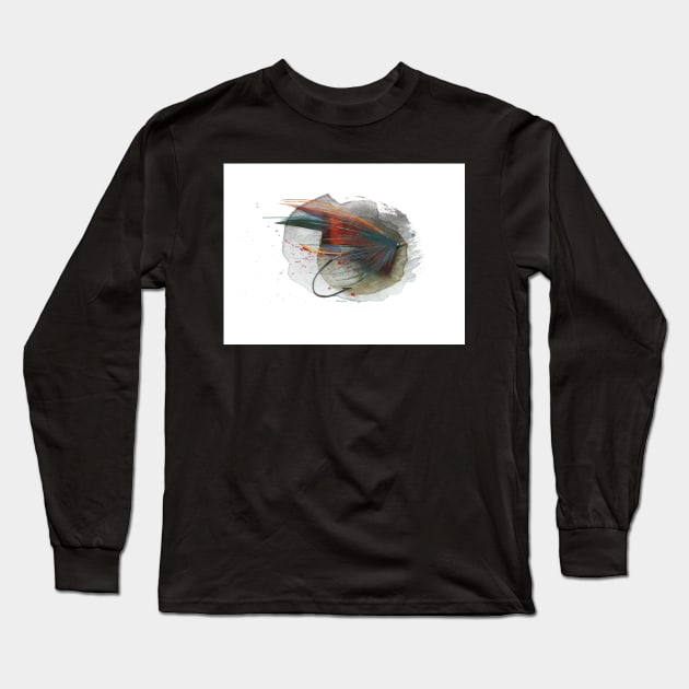 Salmon Fly No.4 Long Sleeve T-Shirt by MikaelJenei